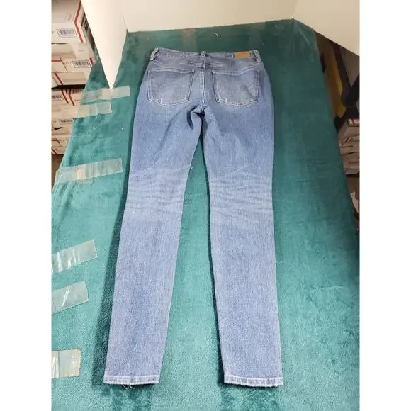 American Eagle Jeans Size 2 Womens Blue Stretch Distressed High Rise Jegging - Picture 12 of 14